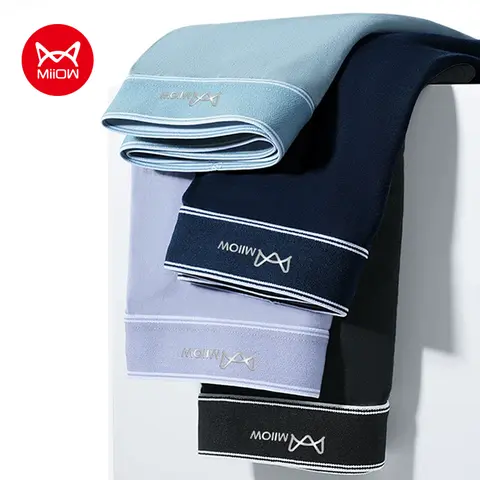 MiiOW 3Pcs Softness Cotton Men's Panties Man Underwear Boxershorts Graphene Antibacterial Mens Underpants Men Boxer Briefs L-4XL