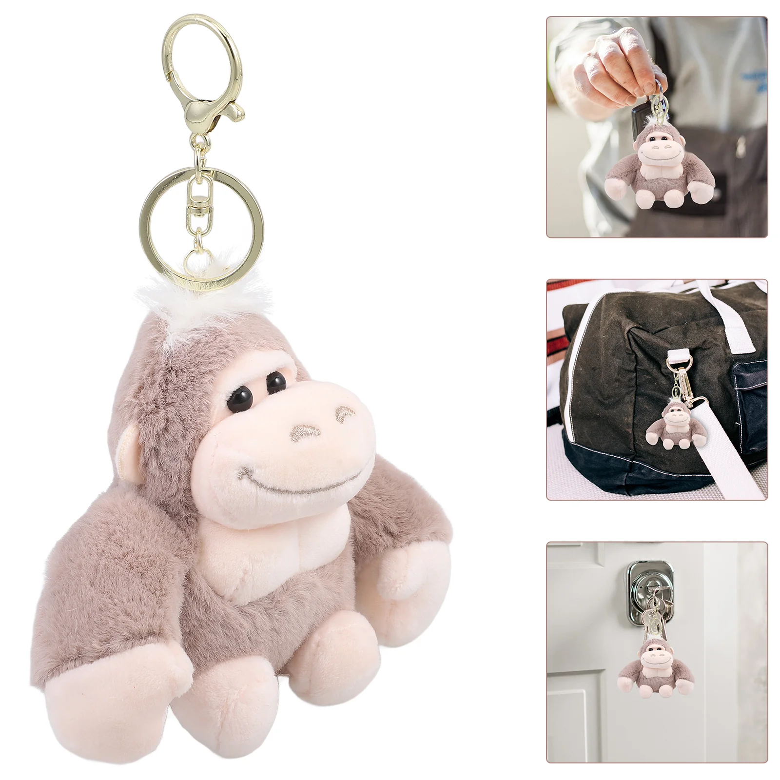 Orangutan Keychain Stuffed Animal Car Monkey Pendant Decor Animals Pp Cotton Plush Cute Keychains For Backpacks Gorilla Lovers