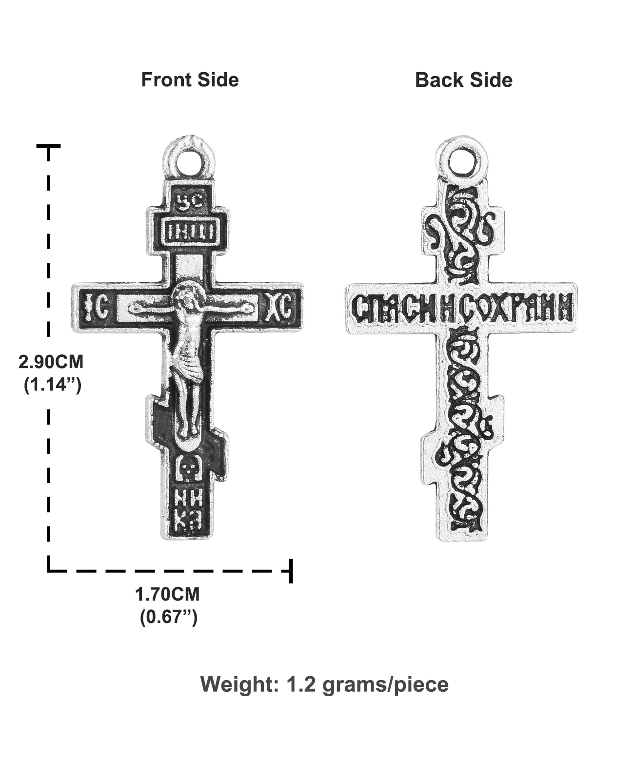 10Pcs Orthodox Crucifix Jesus Christ on Cross Pendant Antique ICXC Cross Pendant for Necklace DIY Jewelry Accessories