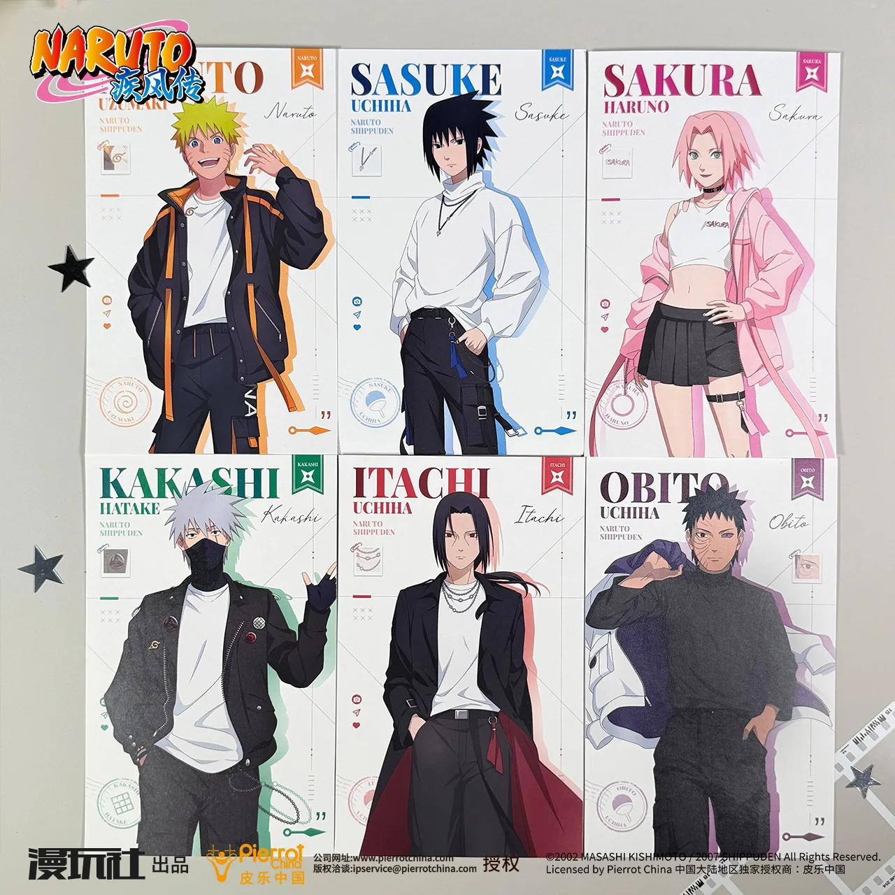 Naruto Uchiha Sasuke Obito Sakura Kakashi Itachi China Official Authorization Hype Clothes Series Postcard