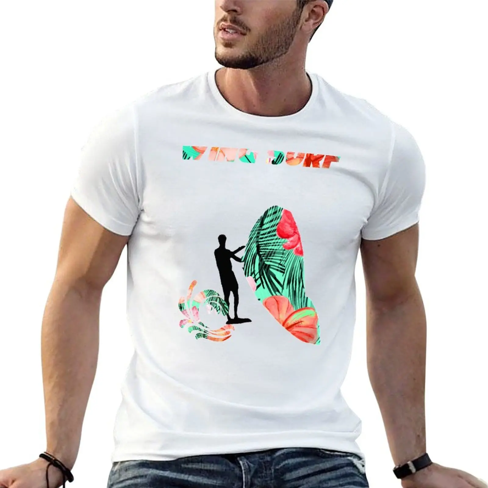 Ala surf alas surf en acuarela skiair silueta fondo camiseta hombre camiseta pesada Camiseta de algodón hombre camiseta lisa