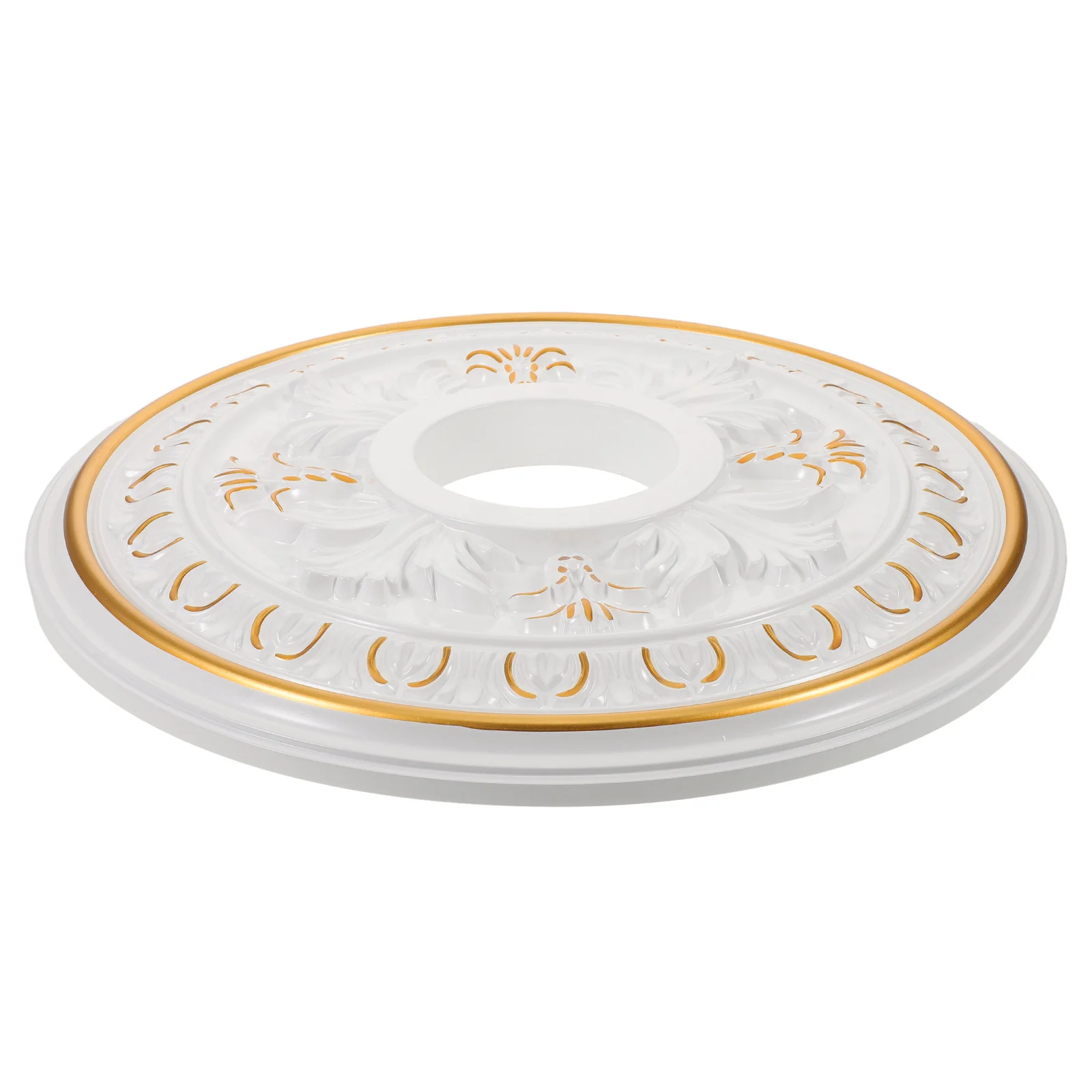 

Plaster Ceiling Medallion 39.6 Cm Round White Light Panel For Chandeliers Flush Mounts Pendant Lights Decorative Cover