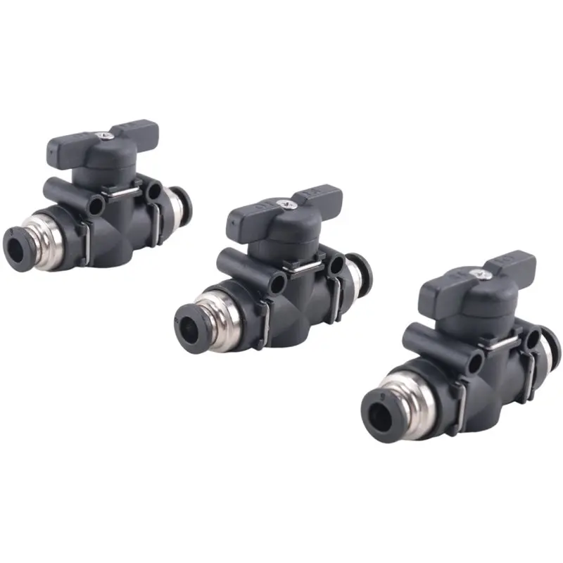 75STO-6Mm Push Connect Valve Ball Valve 6Mm Air Flow Control Valve Quick Connect Valve Tube Fittings 12 Pack