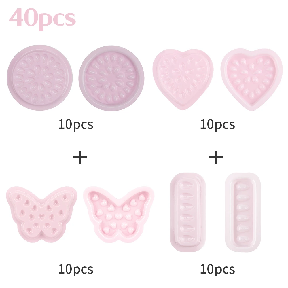 40/80 stücke Wimpern Kleber Halter Tablett Wimpern Verlängerung Lash Lifting Liefert Zubehör Make-Up-Tool Einweg Kleber Halter Tablett – Detail 14