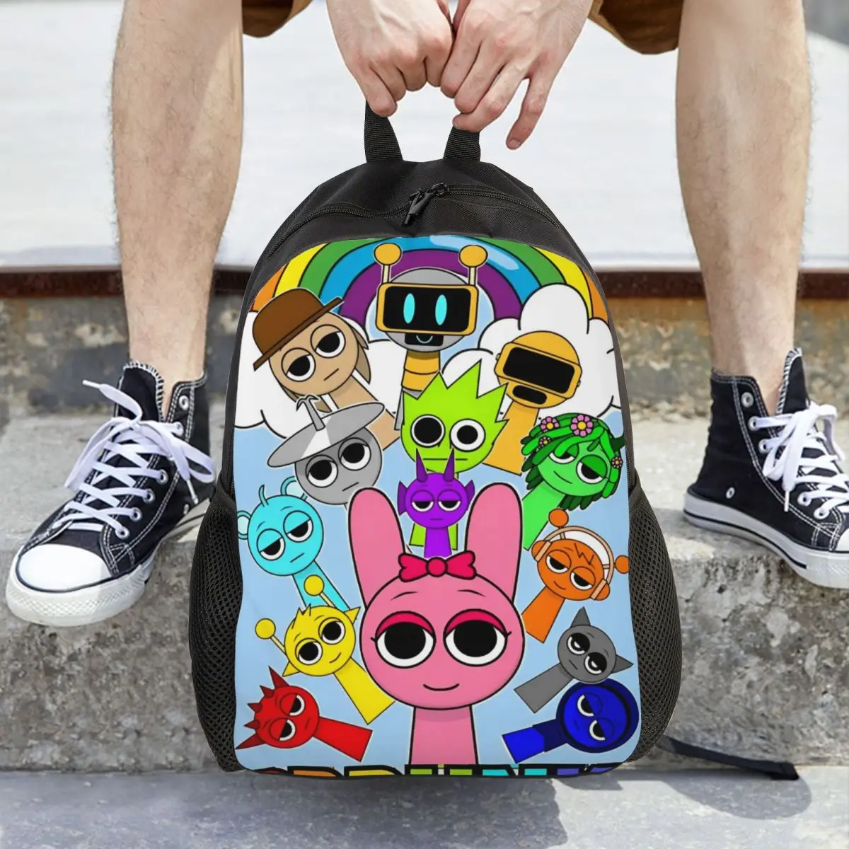 

Sprunki Incredibox Game крутой рюкзак прочный школьный рабочий рюкзак для мужчин и женщин сумка через плечо для ноутбука и компьютера