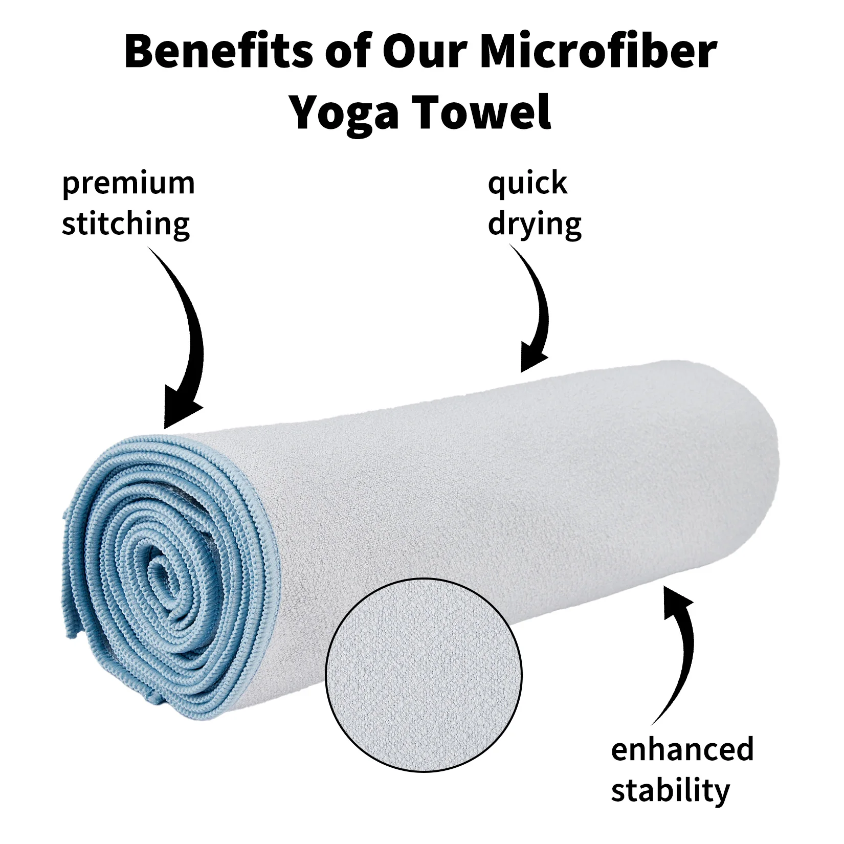 Non-Slip Microfiber Yoga Towel for Hot Yoga & Pilates - Sweat Absorbent, Quick Dry, Machine Washable - Mat Cover, Ideal for Gym - 183x67cm - view 6