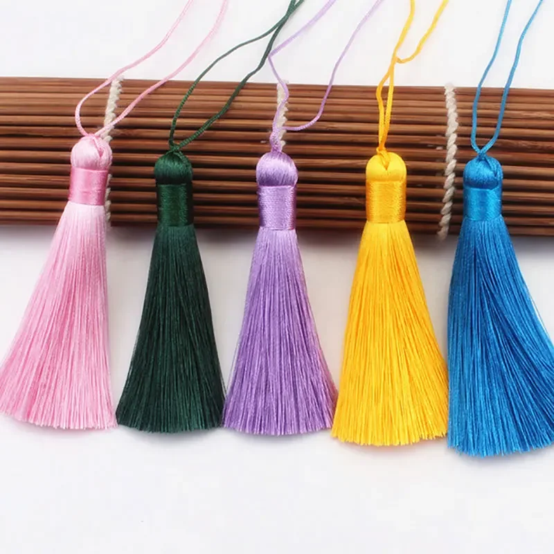 10/5/2Pcs 8cm Silk Tassel Trim Accessories for Jewelry Making Satin Tassel Brush DIY Earrings Pendant Handmade Crafts Findings