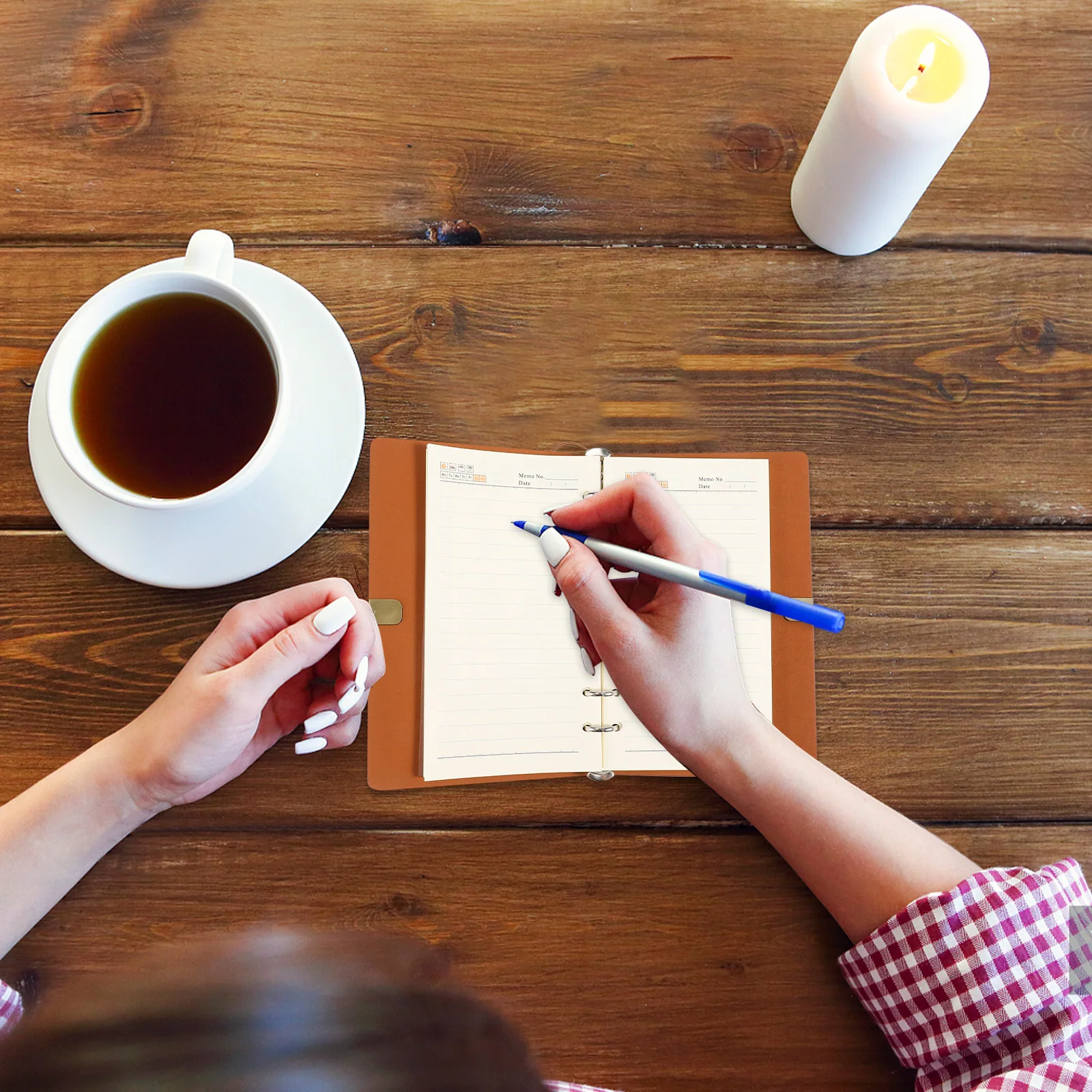 Loose-leaf A6 Notebook PU Planner Notepad Portable Daily Journal Travel Diary Business Use Large Capacity