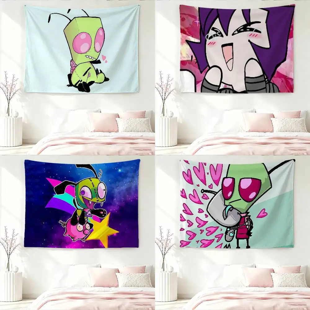 Madness-s Invader Zim Gir-ES Flag Digital Printing Banner for Garage Wall Out Door Decoration