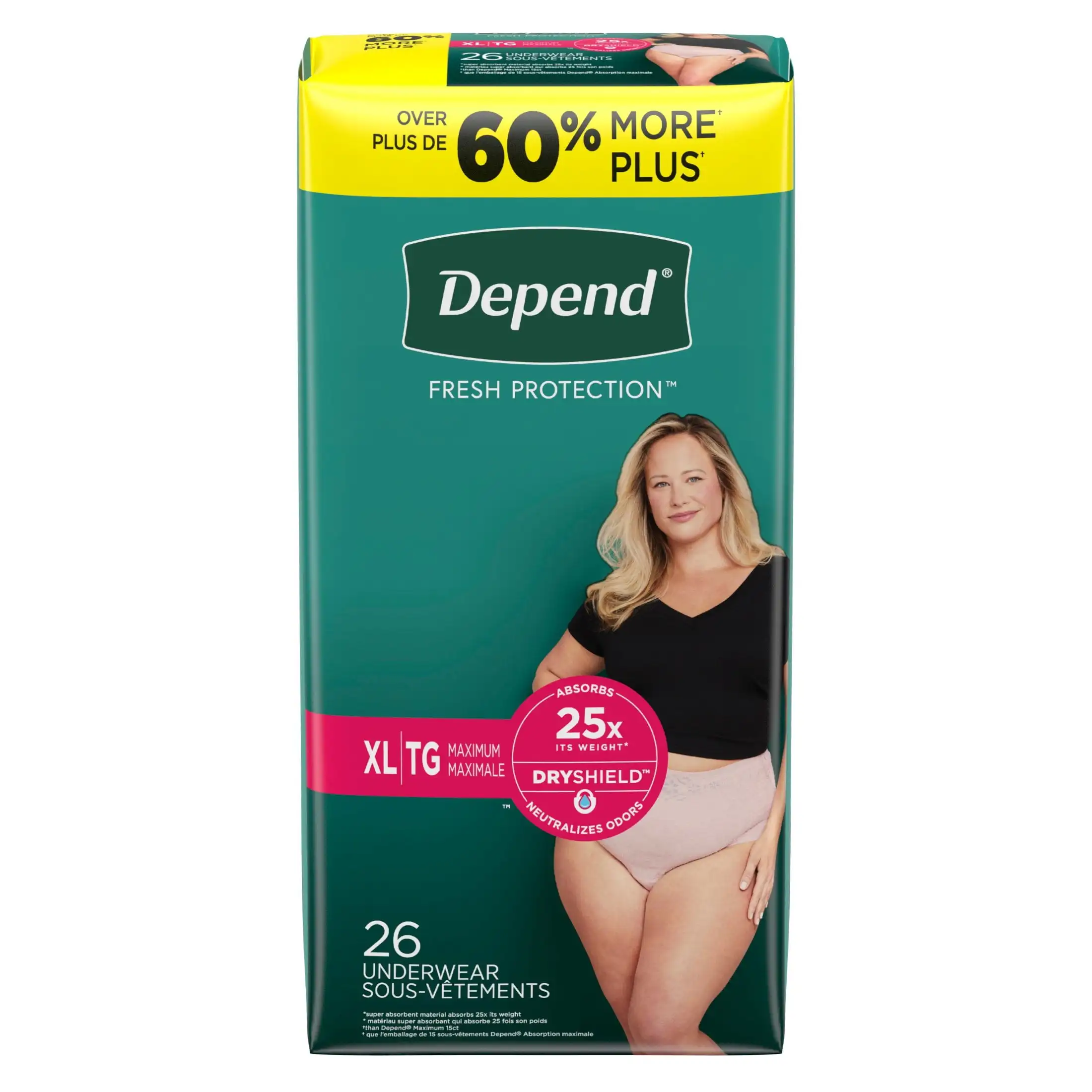 Intimo per incontinenza Fresh Protection per donna, pannolini per adulti, XL, 26 pezzi