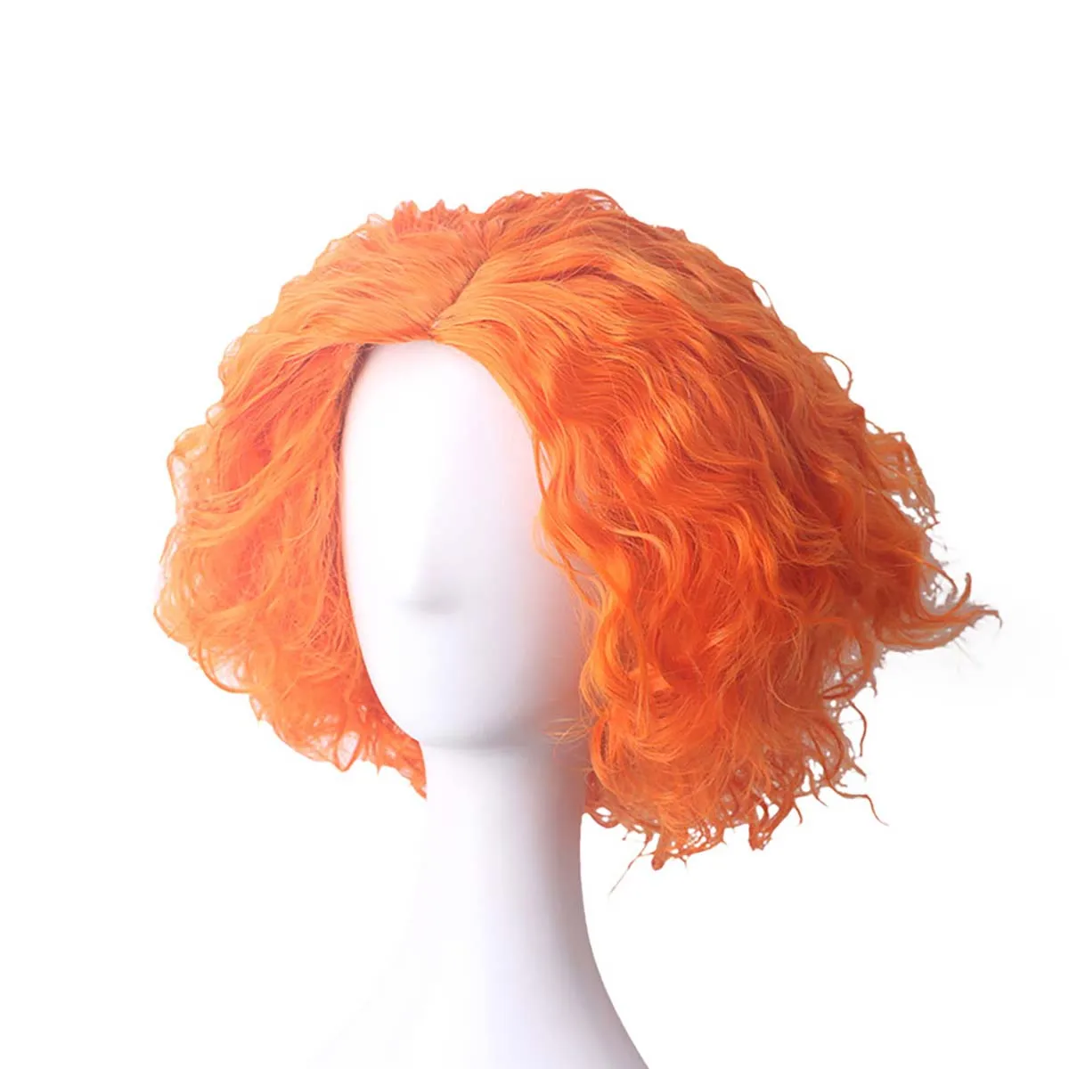 Anime Alice's Adventures Cosplay Perruque Courte Bouclée Orange, Chapelier Fou