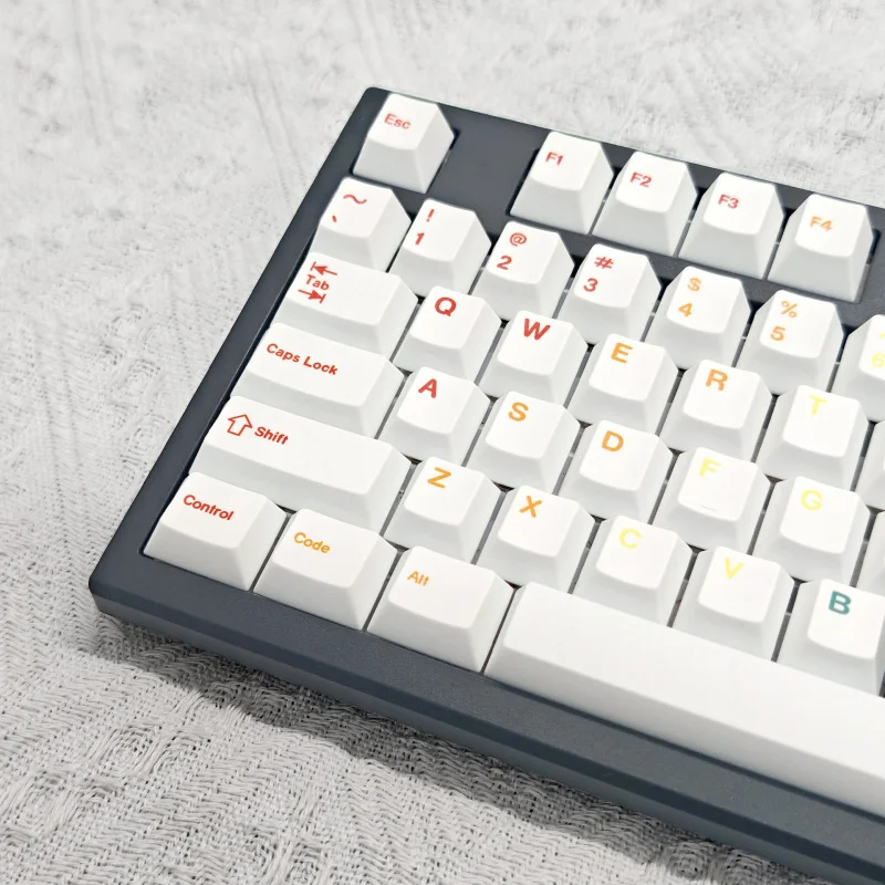 Rainbow keycaps143Original keycap side engraving with light transmissionPBTFive-sided sublimation mechanical keyboard