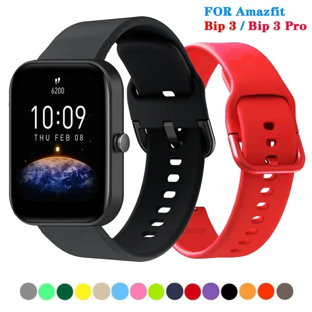 Soft Silicone Colorful Sport Bracelet for Amazfit Bip3 Pro Smart Watch Wristband for Amazfit Bip 3/Bip U/S/Lite/GTS2 GTS4 Mini