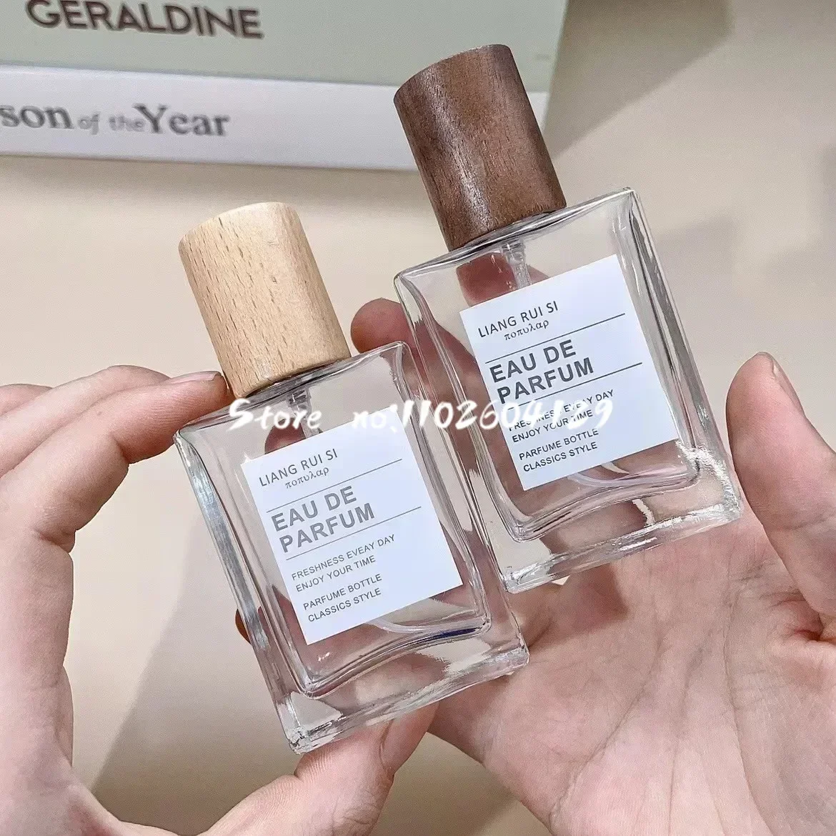 30/50ml 10pcs/lot Perfume Bottled Portable Square Glass Spray Bottle Large Capacity Replacement Empty Walnut Wholesale