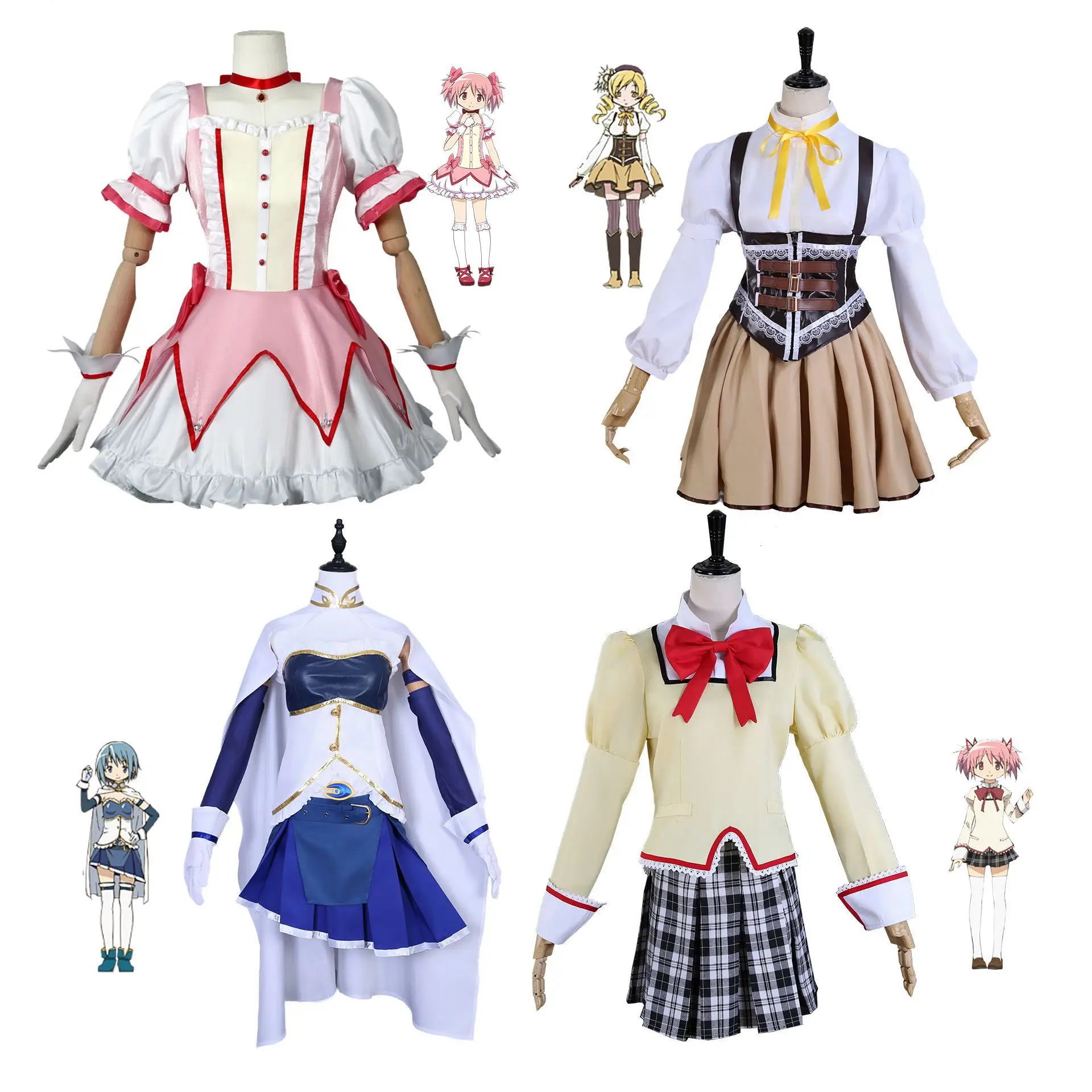 

Unisex Anime Cos Puella Magi Madoka Magica Kaname Madoka Cosplay Costumes Halloween Christmas Party Sets Uniform Suits