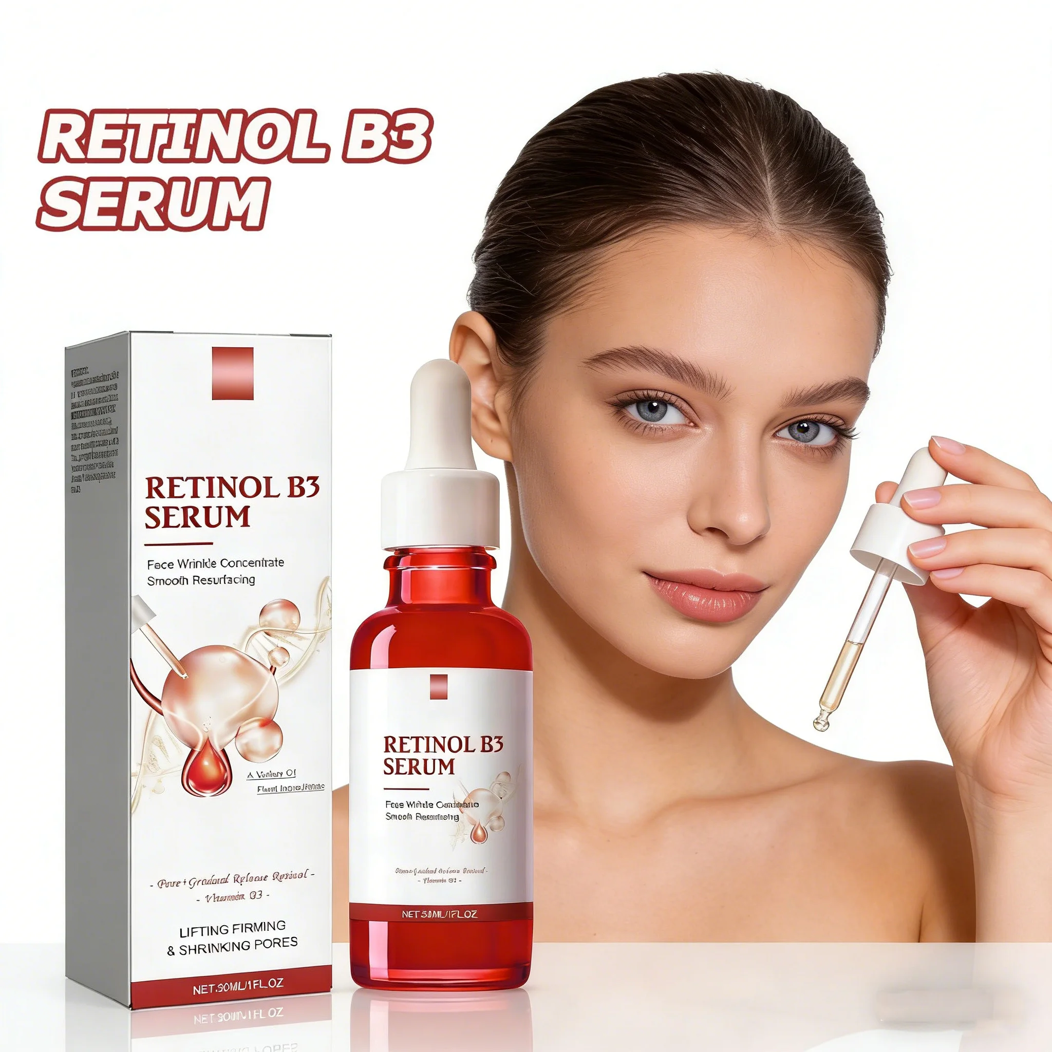 Image of Retinol B3 Face Essence Deep Moisturizing Nourish Younger Fade Fine Line Lifting Firming Repair Smooth Straighten Serum Skin Care