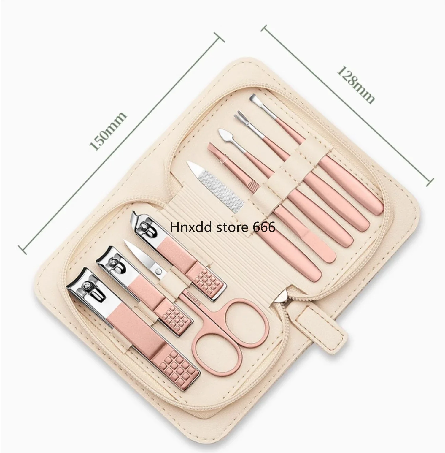 Portable Nail Scissors Set Ear Spoon Household Nail Clipper Set Box Ladies Cute Trimming Oblique Clippers Nail Art Tools