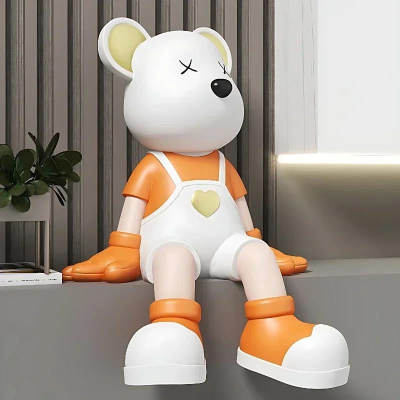 Creative Cute Light Luxury Violent Bear Sitting Ornaments Living Room TV Cabinet Large Floor Decoration Love Bear Ornaments