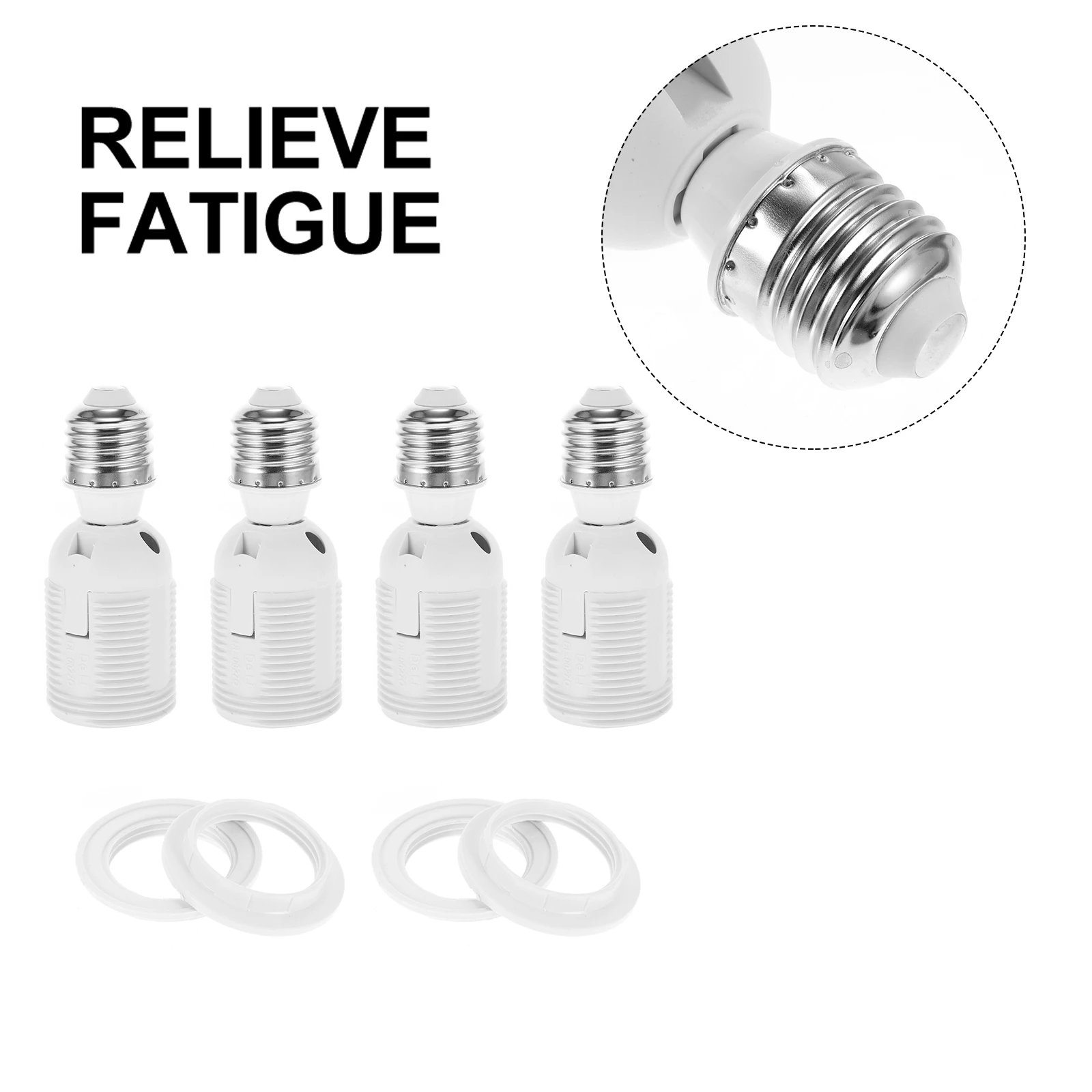 

4pcs E27 Socket Converter Adapter Bulb Extension Chandelier Holder Insulated Heat Resistant Corrosion Proof Easy DIY Desk Lamp