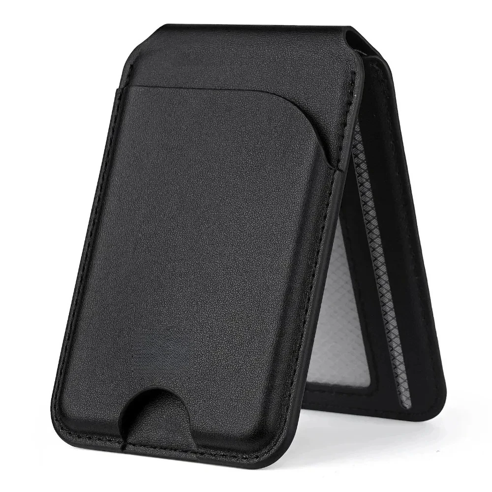 

Premium High Texture 2 IN 1 Strong Magnetic Genuine Leather Credit Card Bag Bracket for Magsafe IPhone Samsung Cardholder Wallet
