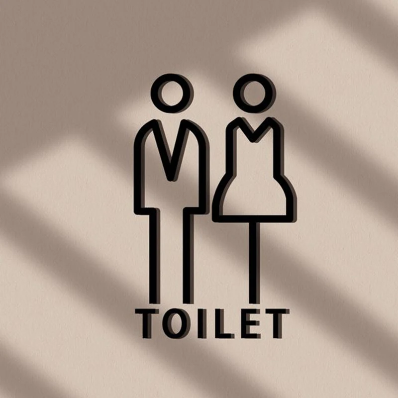 Multi-Style Restroom Signage Toilets Signboard Bathroom Door Plate Acrylic Public Toilet Sign Wholesalesignboardhotel Mall Plate