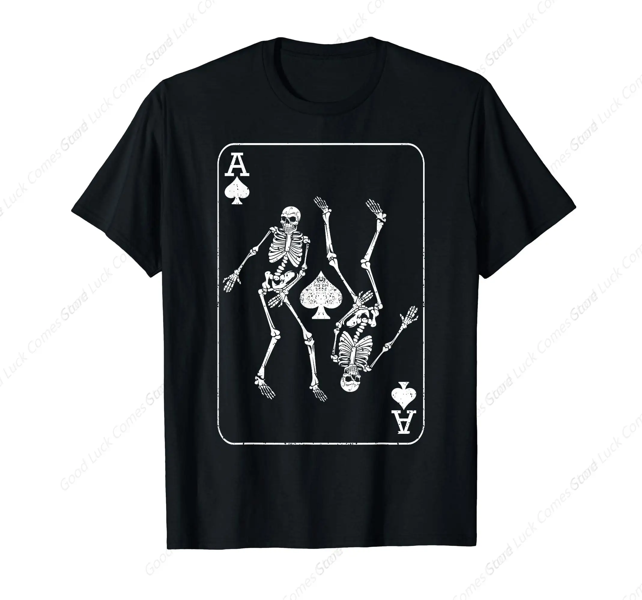 Goth Punk Ace Of Spades Card Shark Gambler Gothic Skeleton T-Shirt