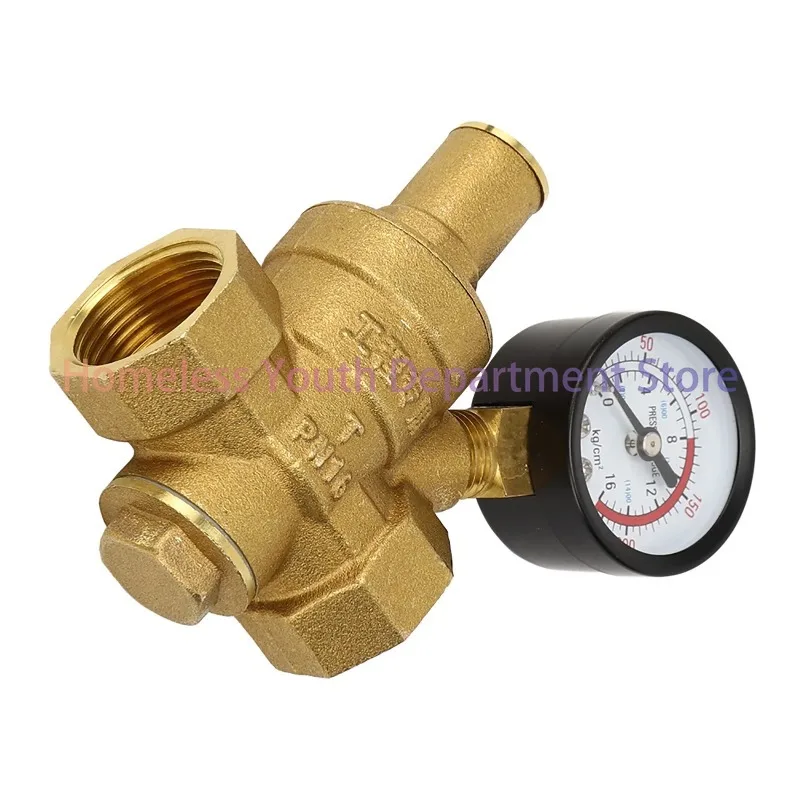 DN20 Water Pressure Regulator Brass  Water Pressure Regulator Reducer with Gauge Meter