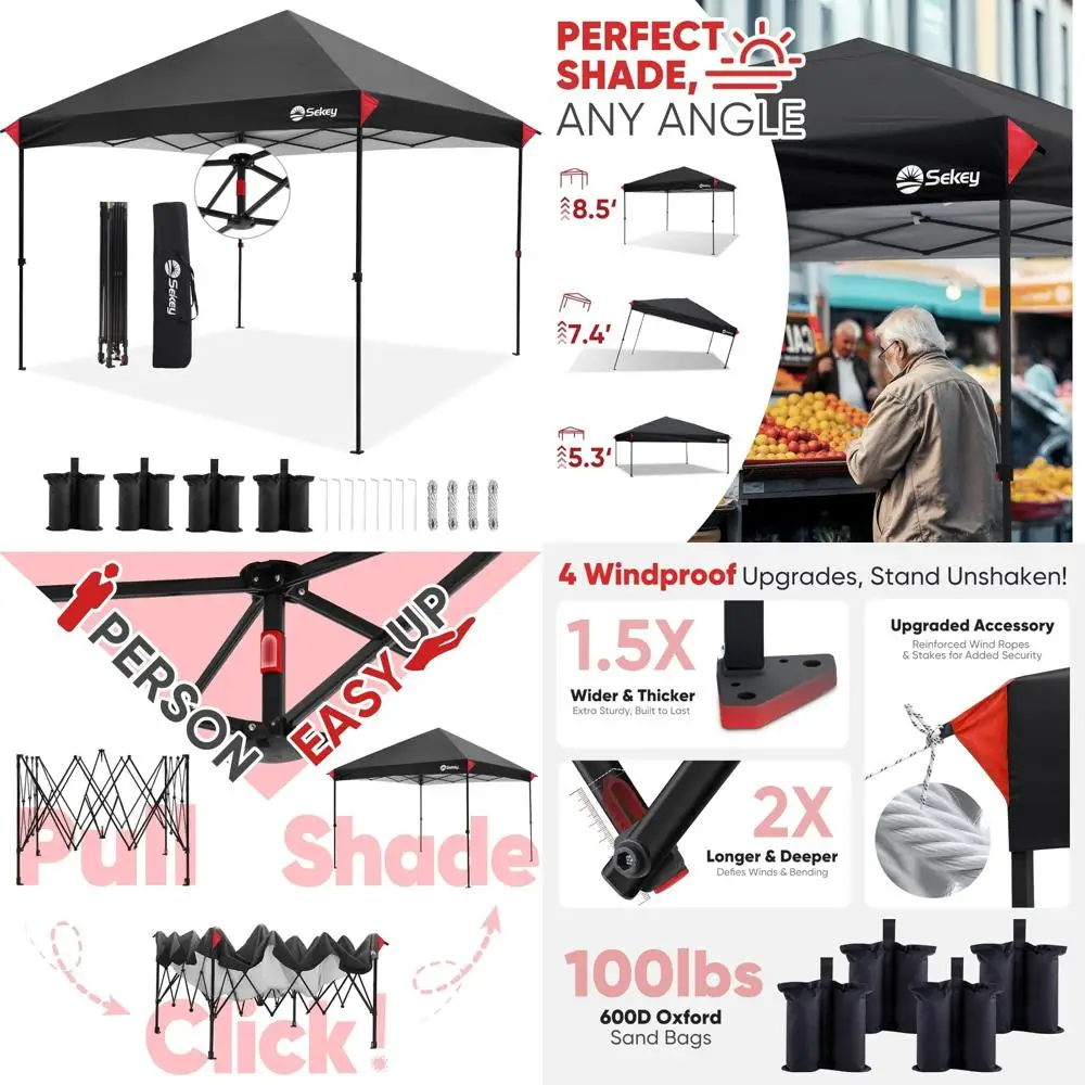 

10x10 Instant Canopy with One-Push Setup - 99% UV Block for Outdoor Events and Parties, Easy Up Sun Shade
