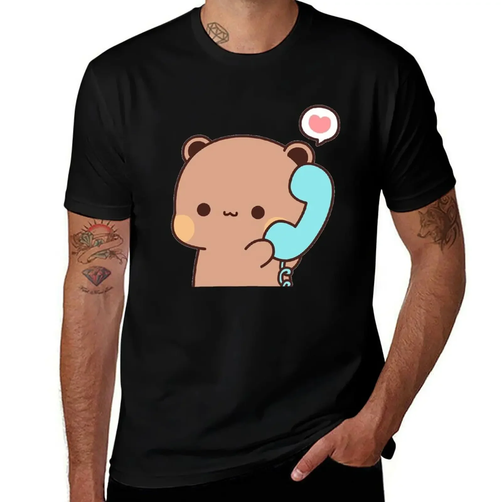 

Dudu Is Making A Call To His Bubu, Cute Panda Bear Couple Bubu and Dudu T-Shirt anime t shirts t shirts men