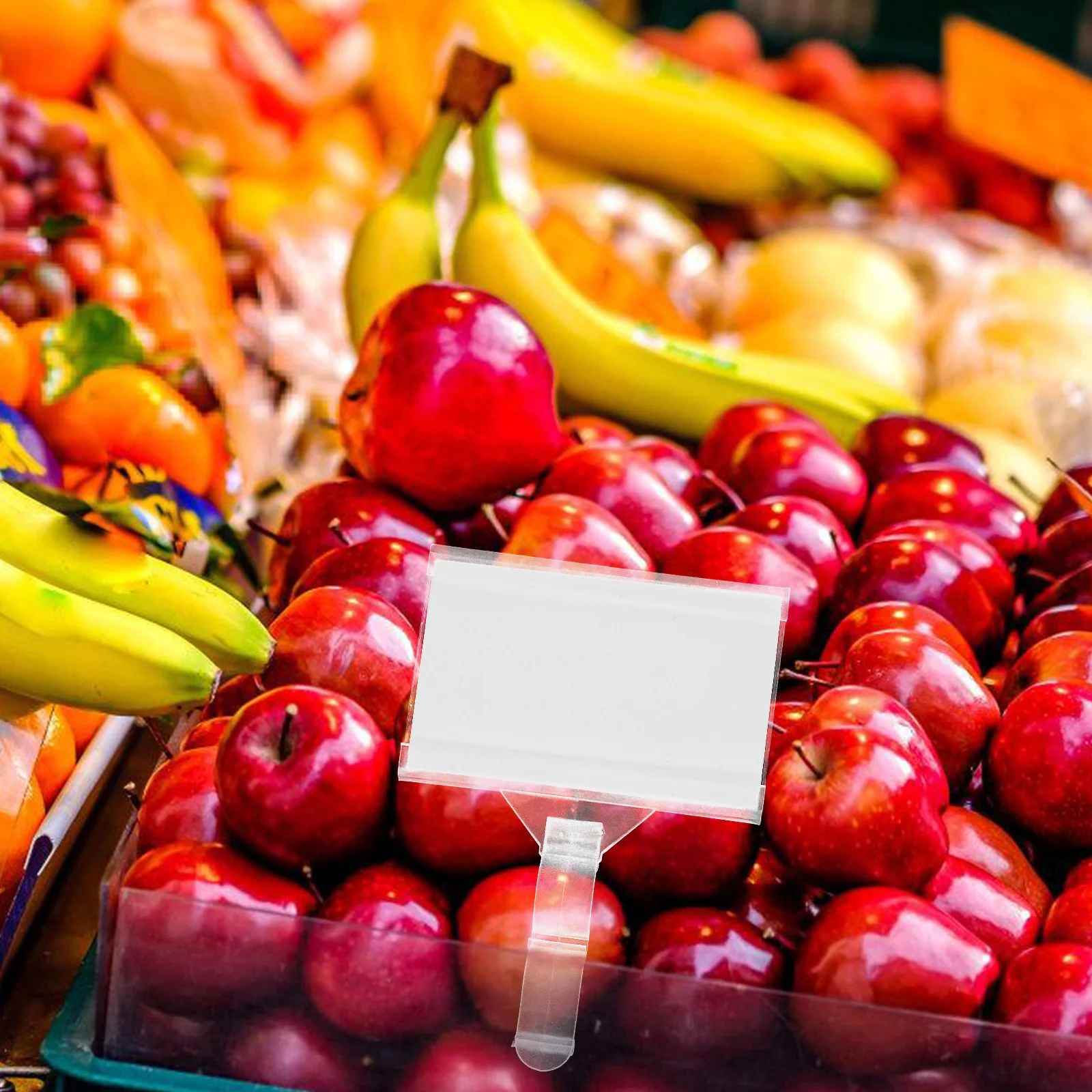 20 Buah Label Gantungan Rak Kawat Plastik Model Pengait untuk Display Harga Kartu di Rak Supermarket/Ritel 51x35mm