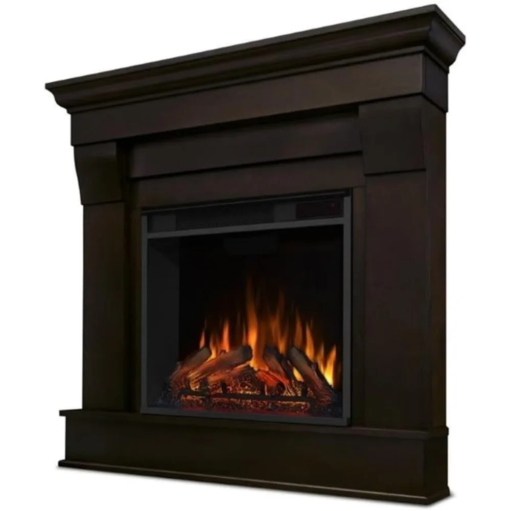 سخان مدفأة كهربائية معاصر من BOWERY HILL مع جهاز تحكم عن بعد، لهب Led قابل للتعديل 1500 وات في الجوز الداكن