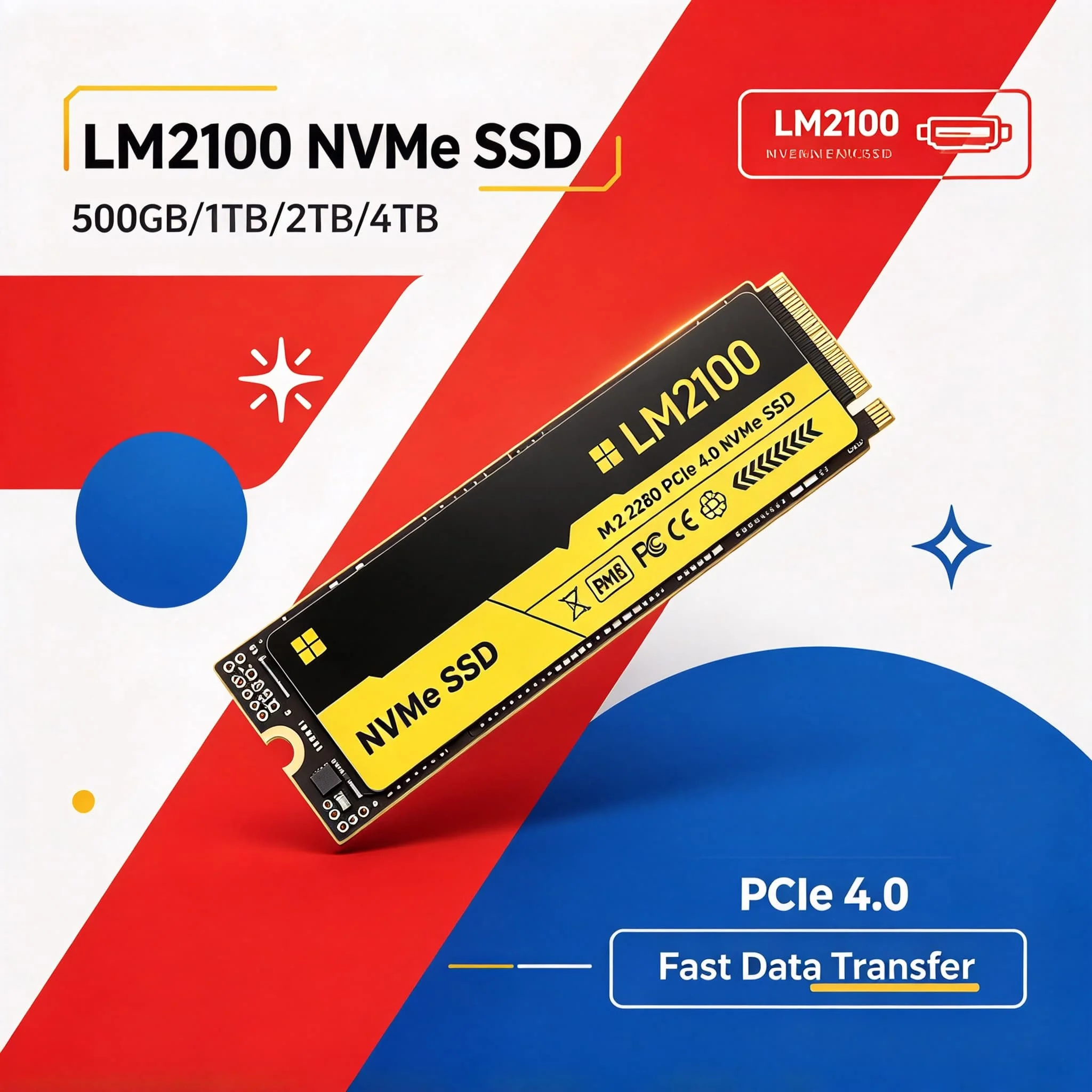 Notebook PC Game Office LM2100 Embedded SSD M.2 NVMe PCIe Gen4 New 500GB 1TB 2TB 4TB Daily Data Backup Storage Drive