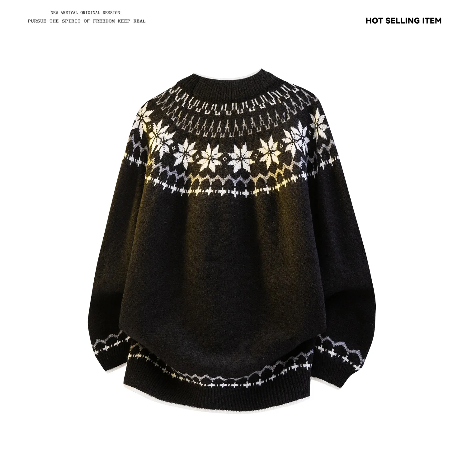 

Versatile and trendy temperament, artistic and fashionable long sleeved sweater, Harajuku lazy and simple new style, Japanese In