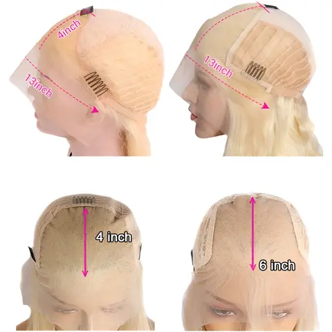 13x6 HD Transparent 613 Blonde Lace Frontal Human Hair Wigs Brazilian Straight Lace Front Human Hair Wigs Can Be Dyed Any Color