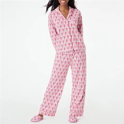 Roller Rabbit Monkey Pajamas Preppy Pjs Cute Pj Pants Sets For Women Y2k Long Sleeve Pajamas Set 2 Piece Loungewear