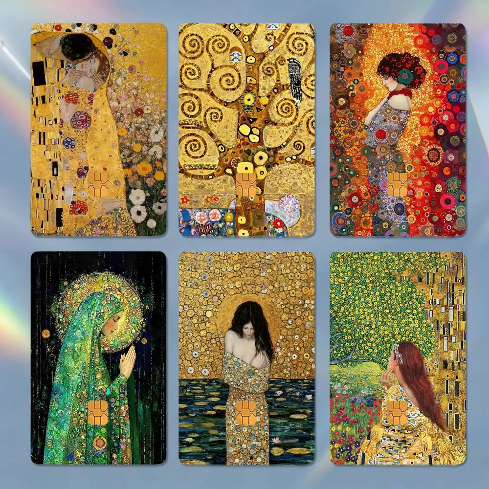 

Art of G-Gustav Klimt 4pcs 1Set Laser Holographic Sticker Skin Cover for Credit Bank Debit Card