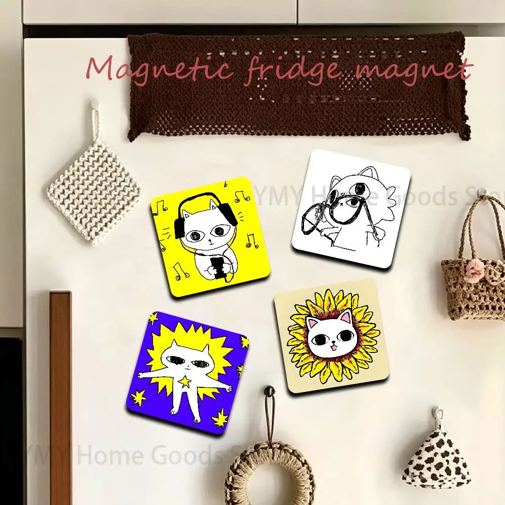 Cartoon K-Kitty Shaped Stars Meme Magnet Refrigerator Fridge Sticker for Home Decor DIY Wall Decor