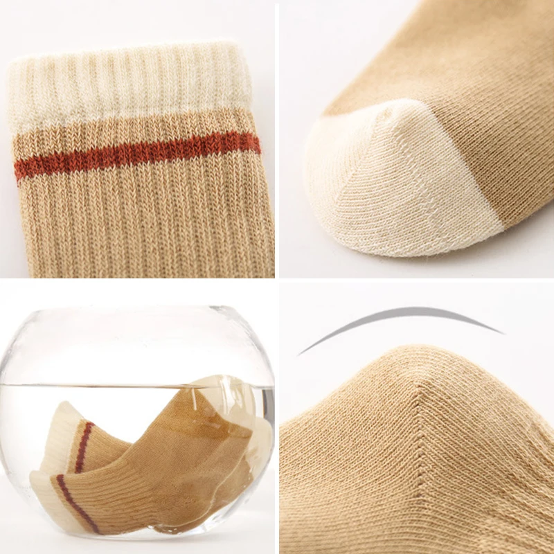 3Pairs Autumn Children Mid Tube Socks Cute Cartoon Kids Stockings Boneless Newborn Loose Mouth Sock Fashion Stripe Baby Footwear