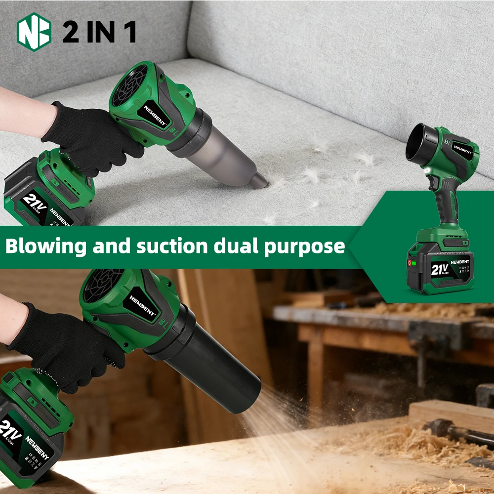 NEWBENY 650M/S 2IN1 Brushless Electric Turbo Blower 3000W Jet Fan Violent Car Dryer Snow Dust Blowing Tool For Makita Battery view 6