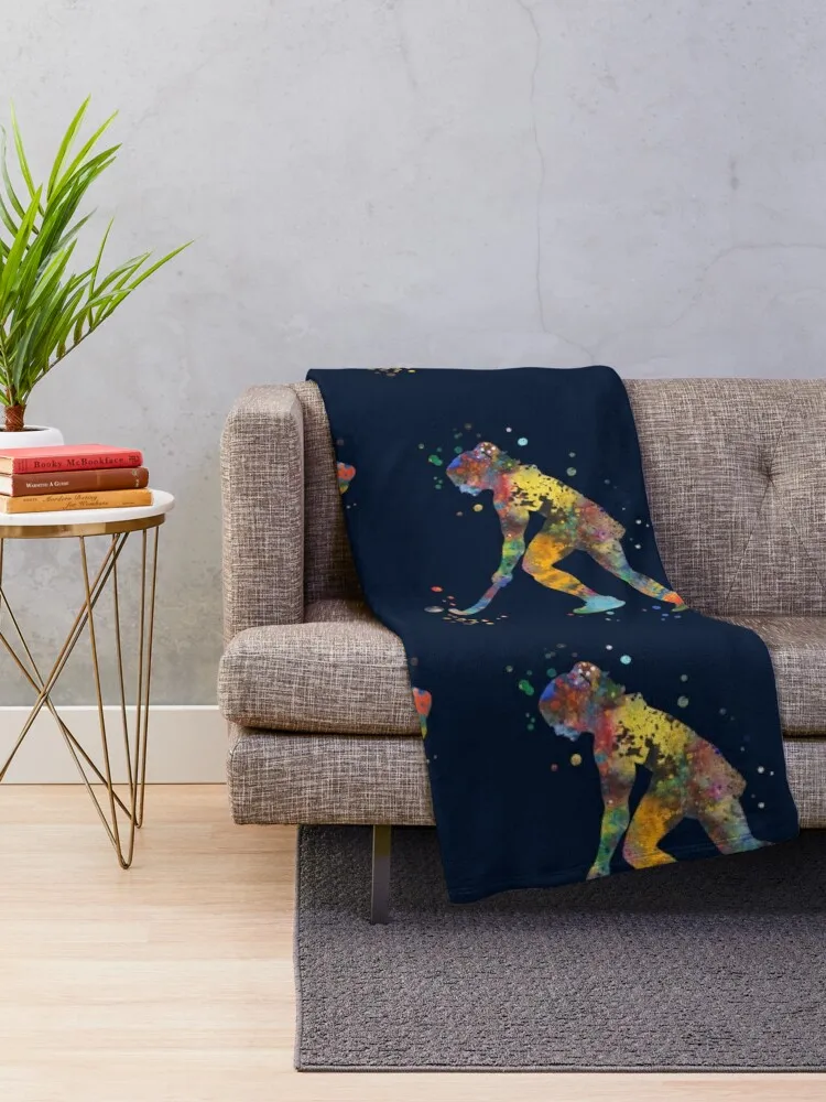 Field hockey girl Throw Blanket anime warm for winter Nap Beach Blankets