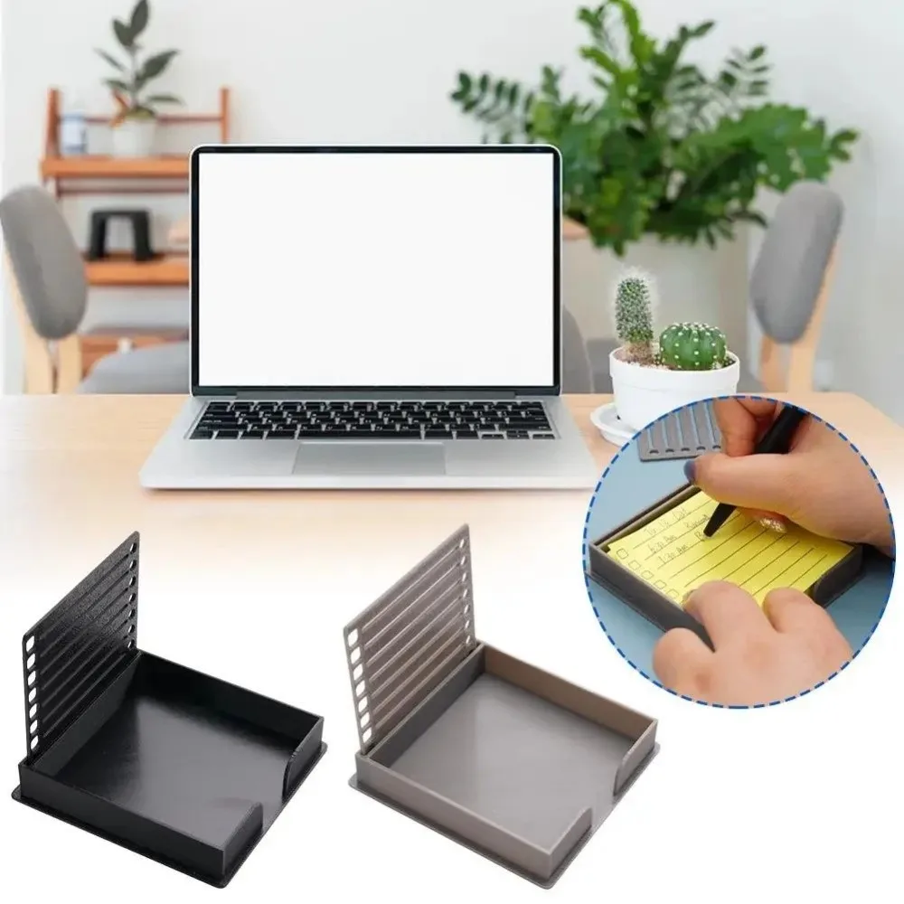 New Plastic Sticky Note Dispenser Long-lasting Space-Saving Notepad Template Storage Box Desk Organizer