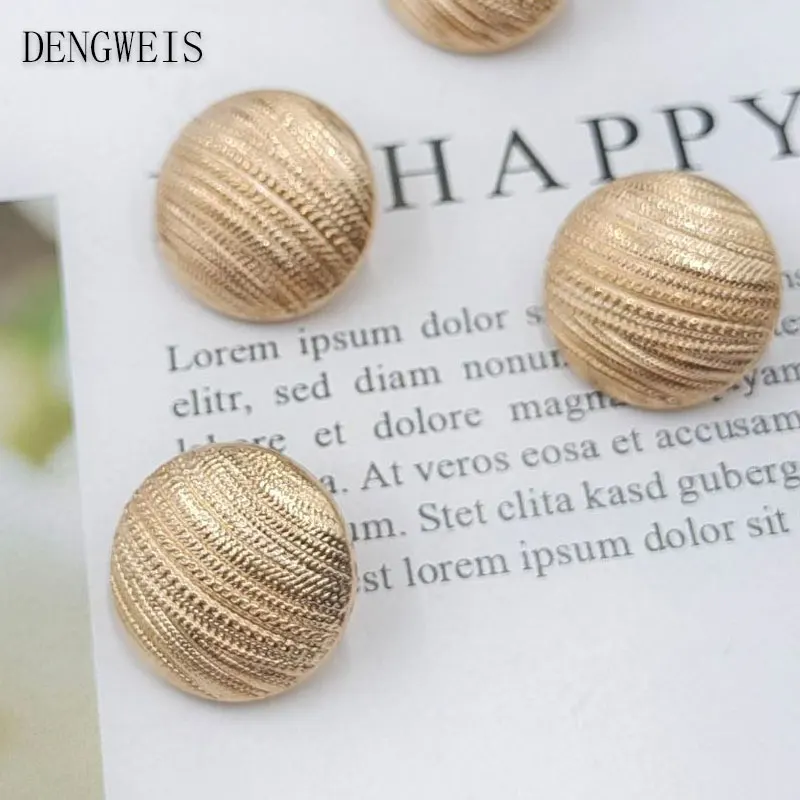 Retro Golden Metal Buttons for Clothing Sweater Coat Sewing Accessories DIY Needlework Handmade Sewing Buttons New 6pcs