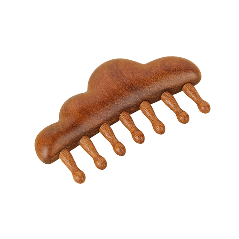 

Массажная расческа с меридианом сандалового дерева, деревянная терапевтическая массажная расческа с круглыми зубами, массажная щетка для точки кожи головы, рельефная релаксация