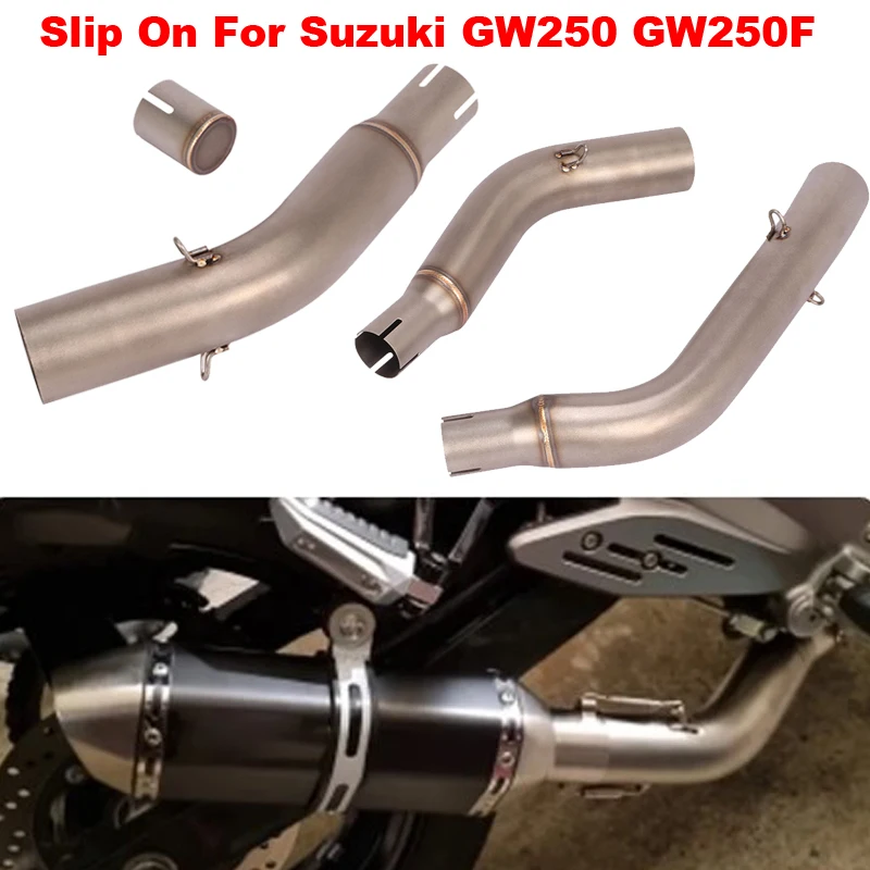 

Slip On For Suzuki GW250 GW250F Motorcycle Exhaust Escape System Modified Single / Double Middle Link Pipe Connect 51MM Muffler