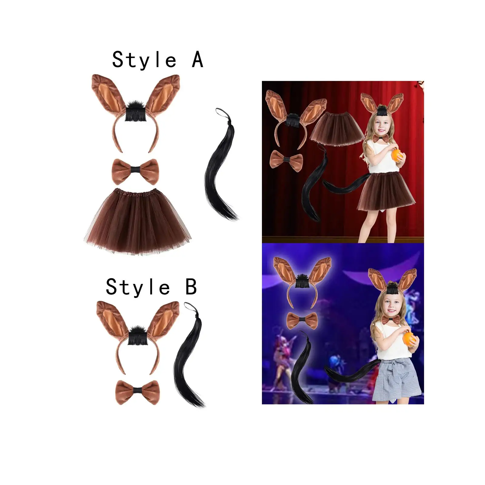 

Повязка на голову с животными и хвостом, стильная повязка для волос, нарядное платье, аксессуары для волос, очаровательные для детей, для маскарада, вечеринки, фестивалей