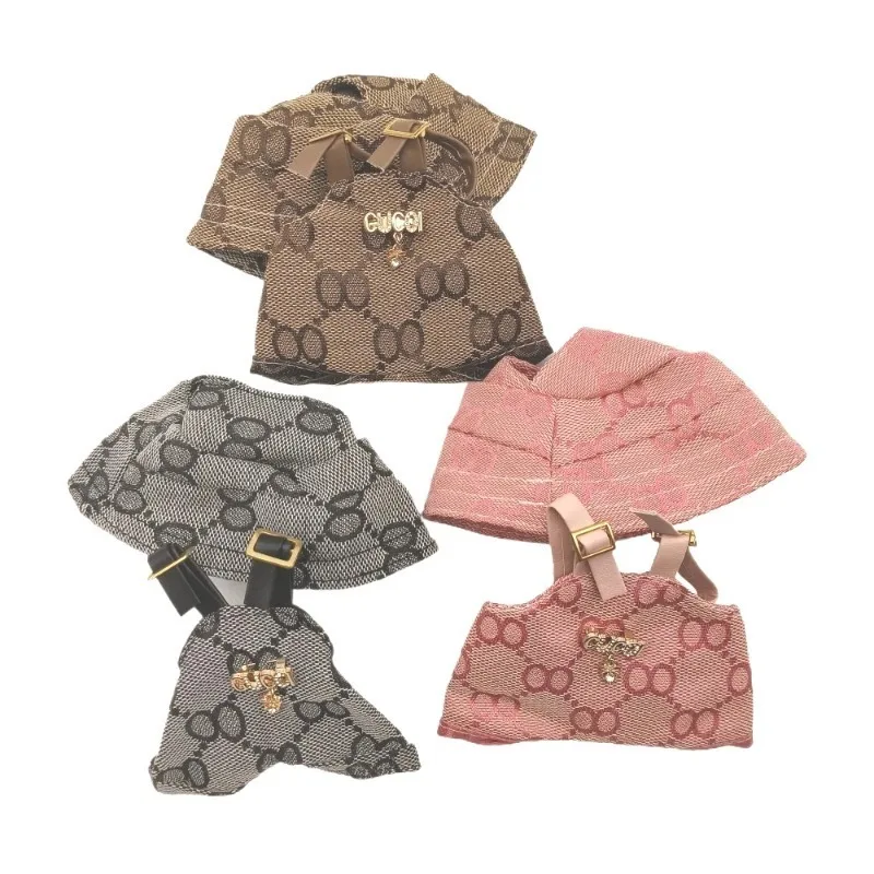 فقط مناسبة لملابس دمى Labubu مع القبعات القلائد اللؤلؤ محبوك مجموعات 17 سنتيمتر ملابس دمى الفينيل إكسسوارات دمي هدايا الدمية #2