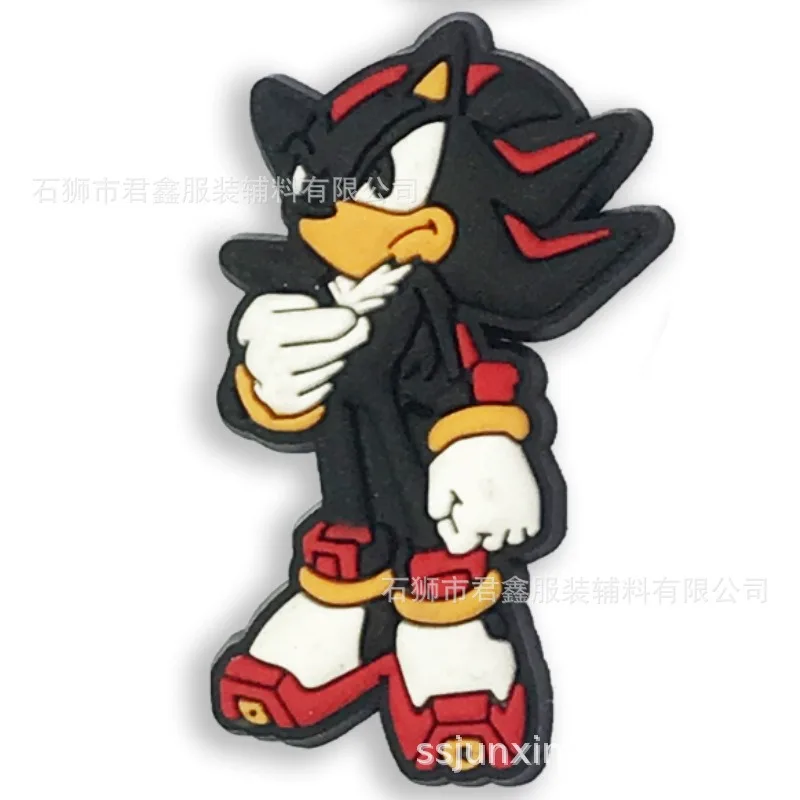 1Pcs Sonic Kid Cartoon Shoe Buckle PVC Wholesale Anime Figure Amy Rose Shadow  Accessories Charms Jibz Slippers Decorations