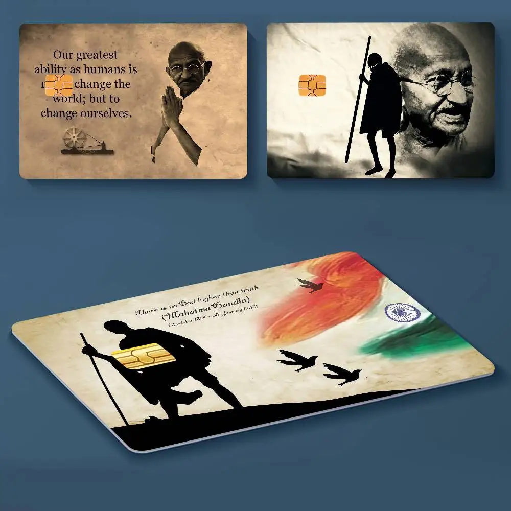 Mahatma M-Mahatma G-Gandhi Bank Debit Decorative Protection Bus Subway Credit Card Stickers
