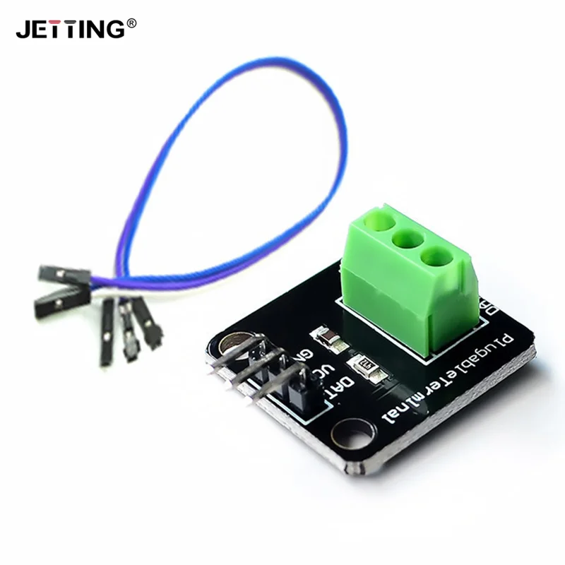 For Arduino DS18B20 Temperature Sensor Module Kit Waterproof 100CM Digital Sensor Cable Stainless Steel Probe Terminal Adapter