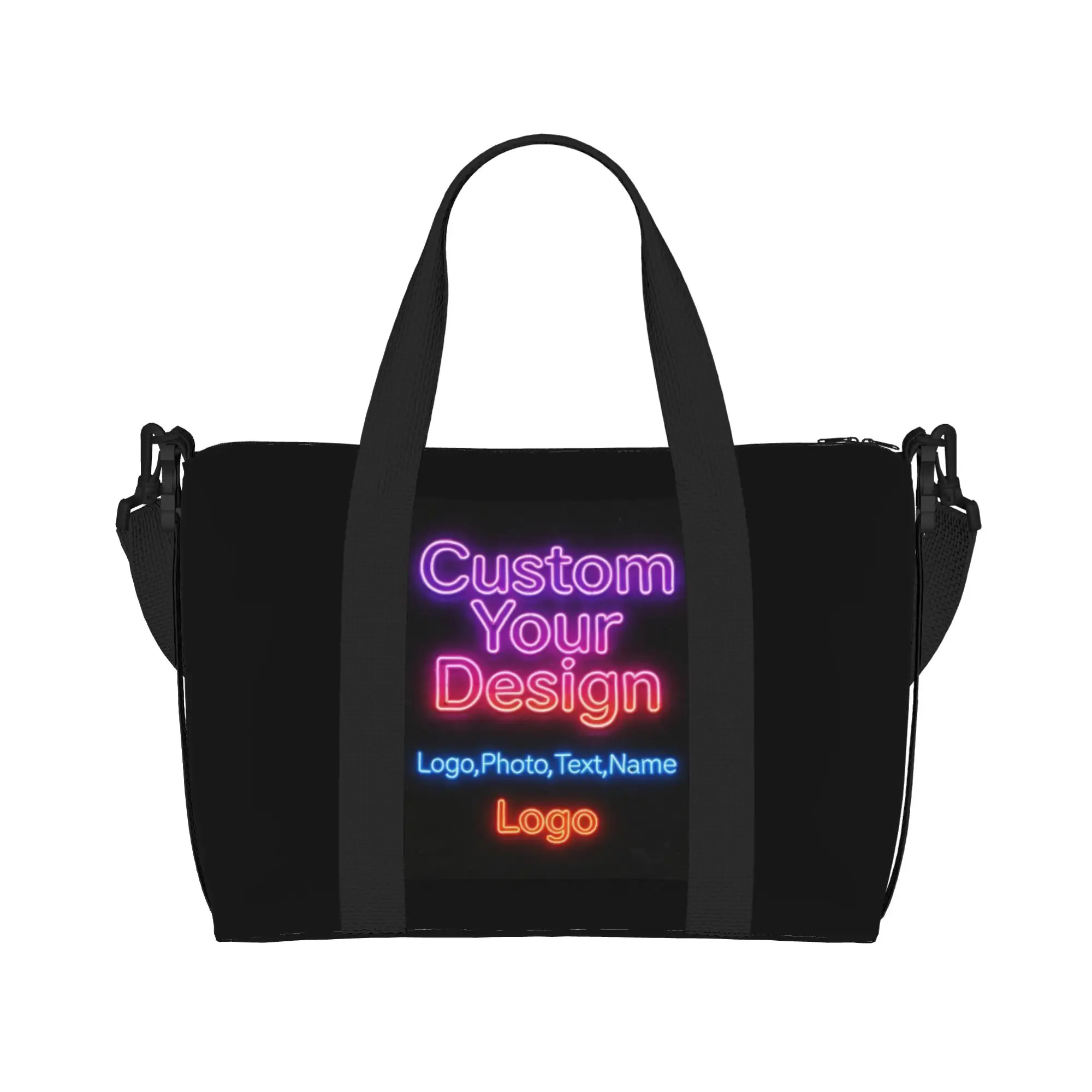 Custom Custom Your Design Logo Beach Tote Bag Women Extra Large Gym Carry On Customized Logo Printed Travel Shopping Bags